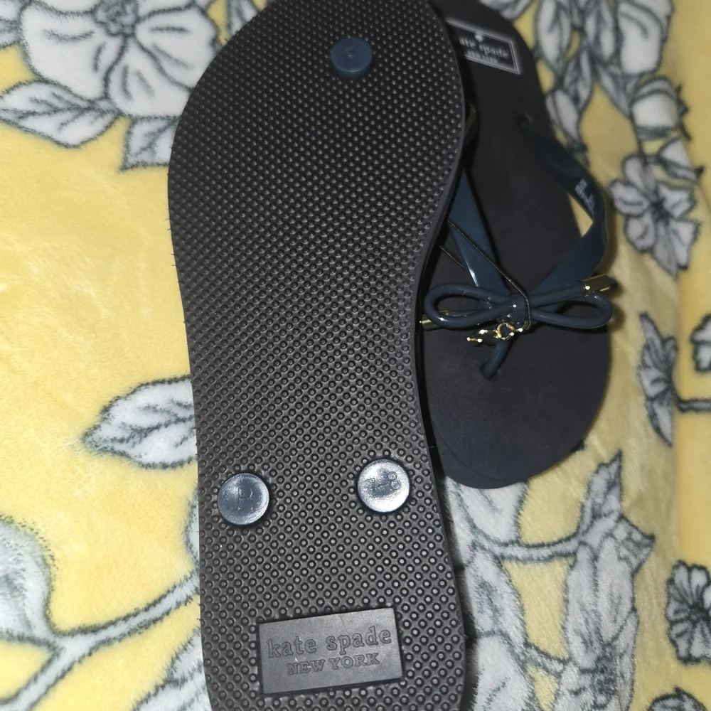 Kate Spade Black Flip Flops with Bow - Picture 5 of 5